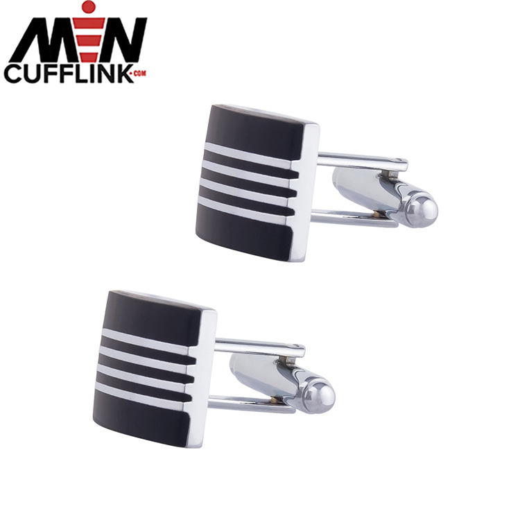 Black Line enamel cufflink wholesale