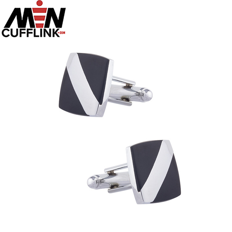 Black Square Enamel and Lacquered Cufflinks