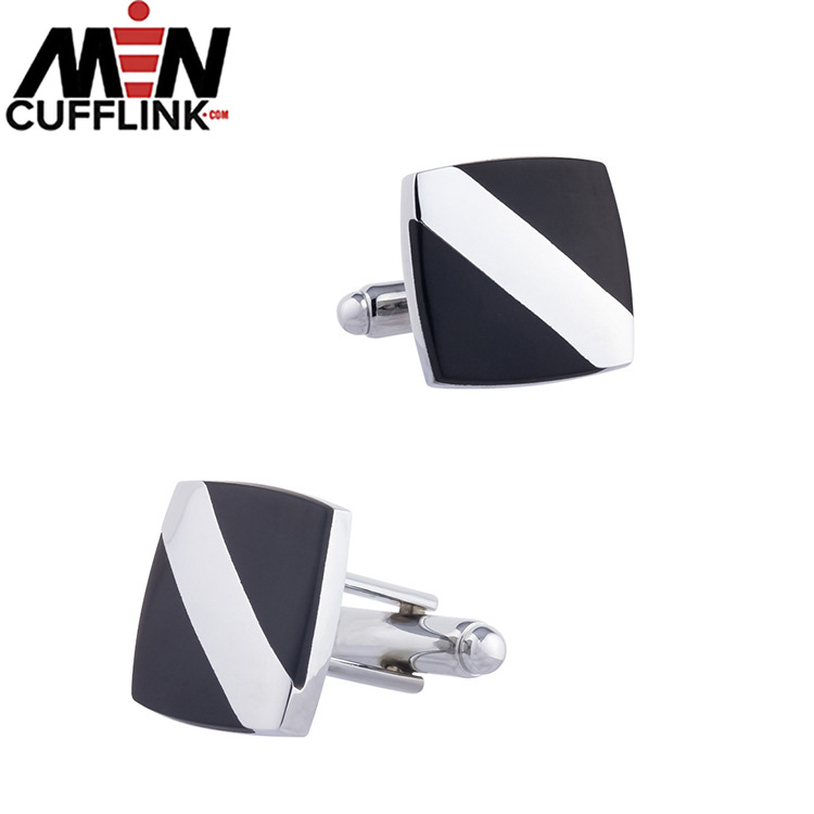 Black Square Enamel and Lacquered Cufflinks