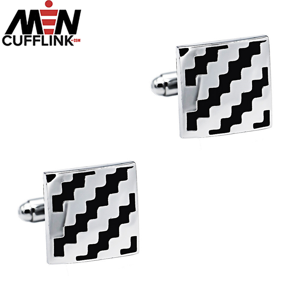 Black Wave Enamel Cufflinks