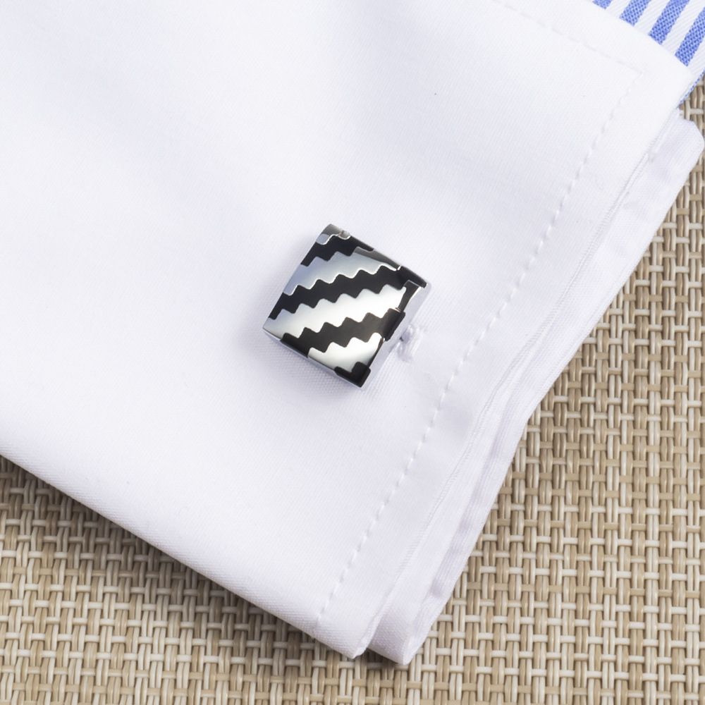 Black Wave Enamel Cufflinks