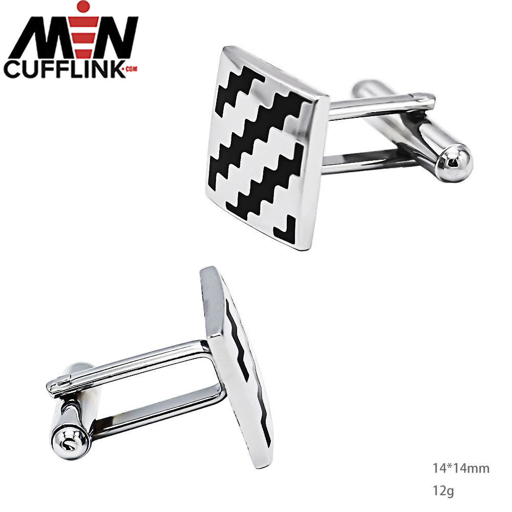 Black Wave Enamel Cufflinks