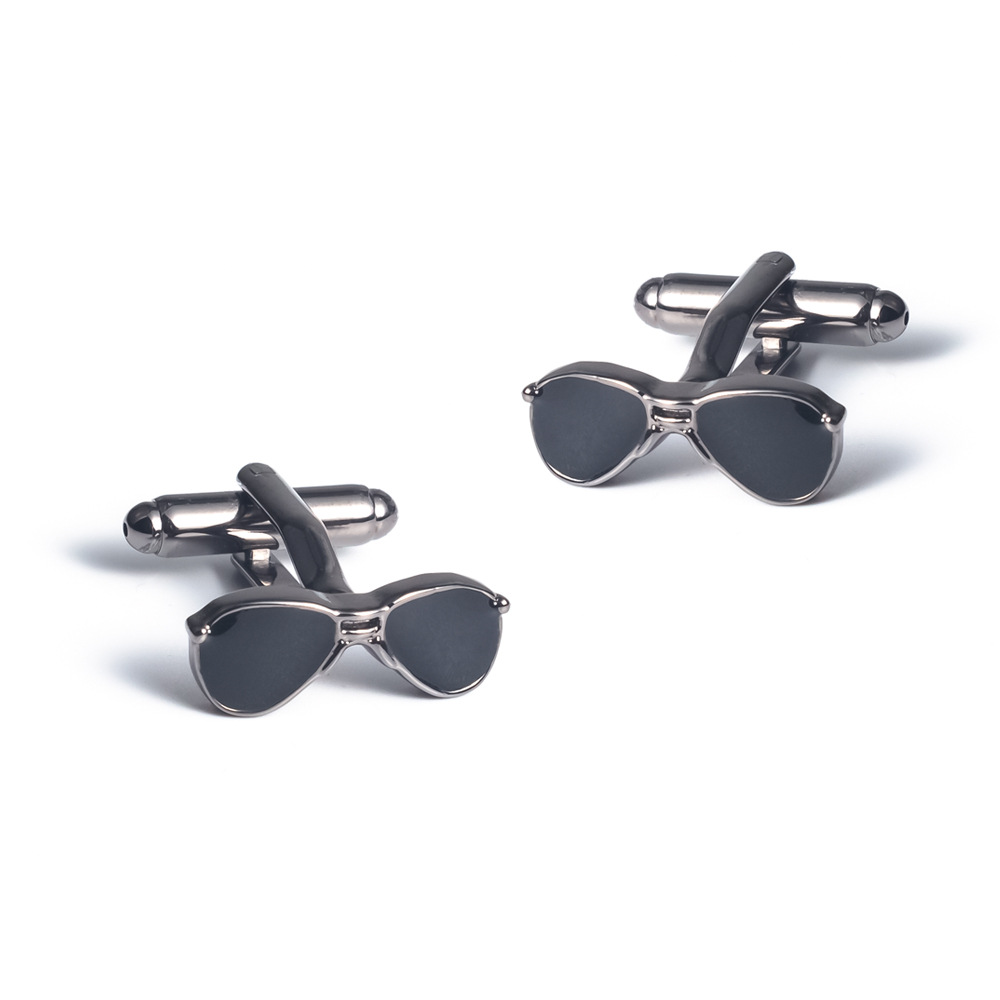 Black glasses plating men cufflinks  wholesale