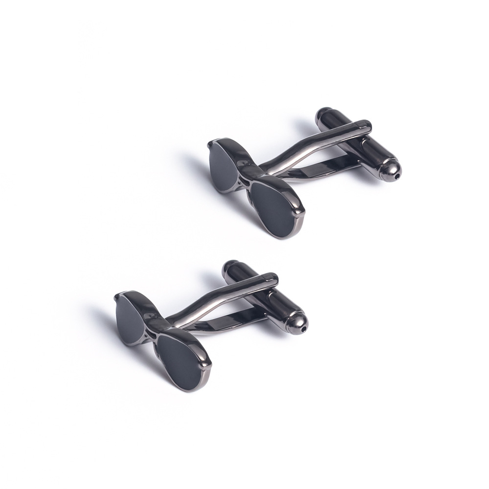 Black glasses plating men cufflinks  wholesale