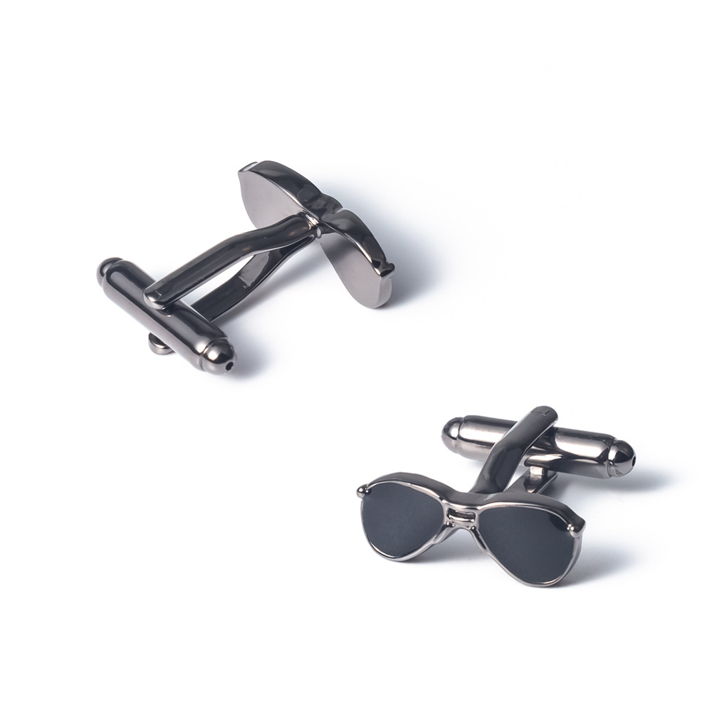 Black glasses plating men cufflinks  wholesale