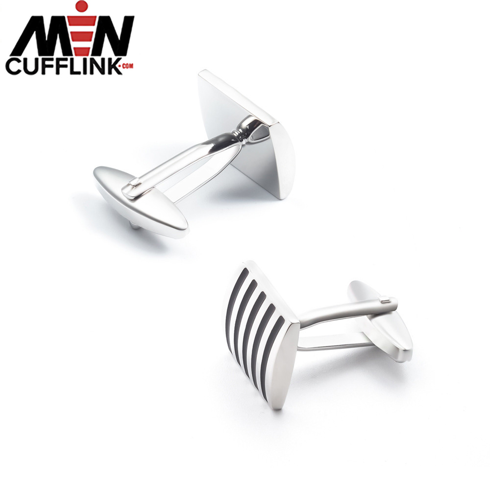 Black line cufflink enamel cufflink for men factory