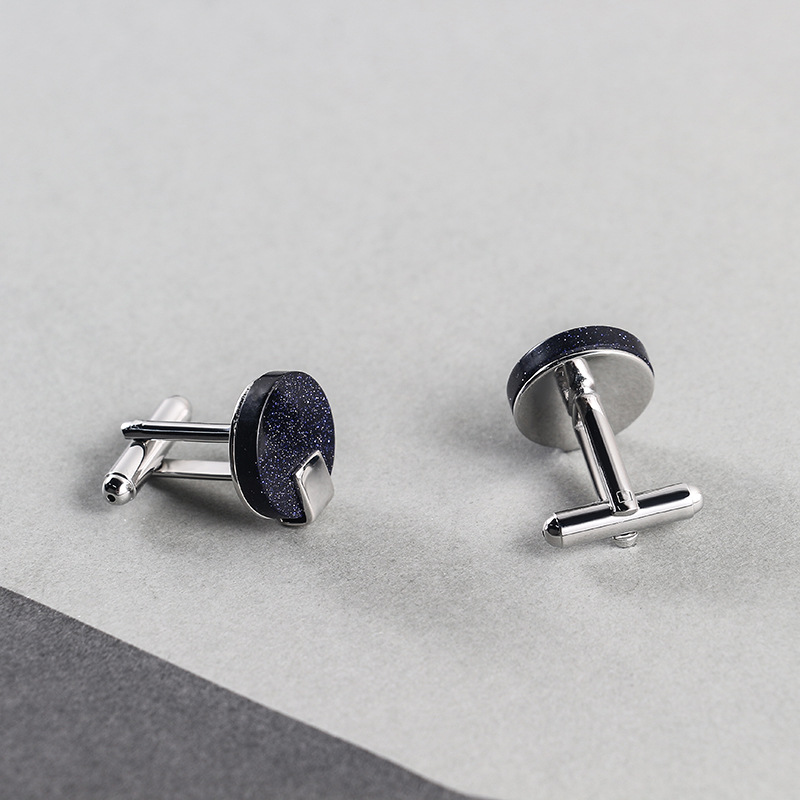 Black stone cufflinks natural stones cufflinks