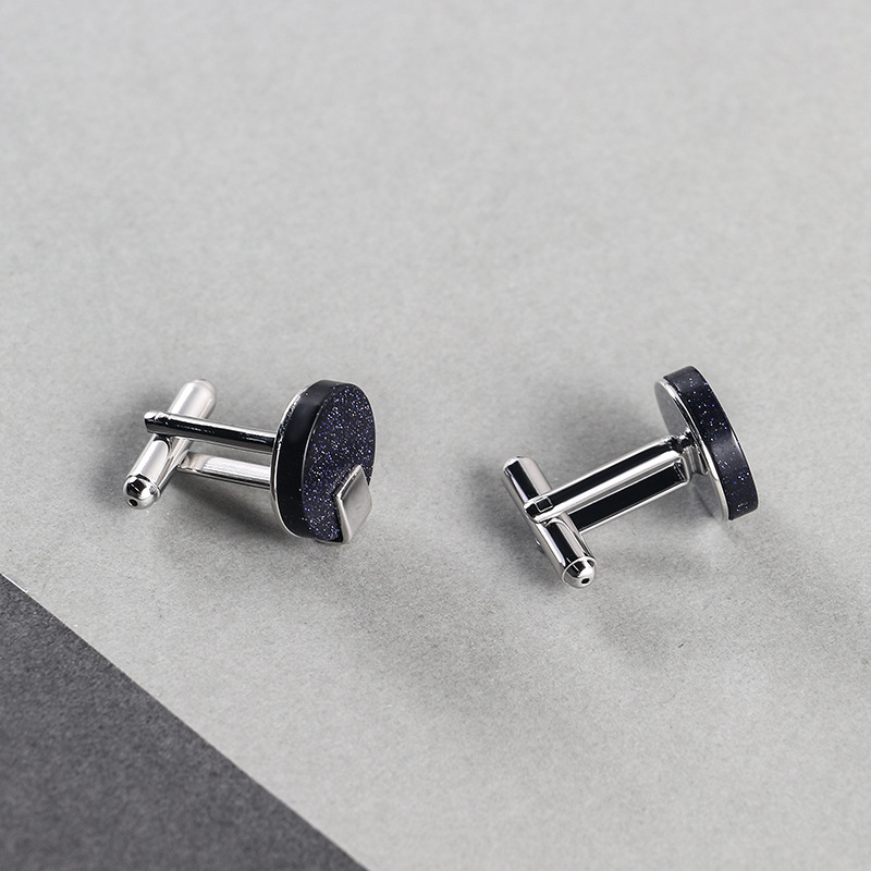 Black stone cufflinks natural stones cufflinks