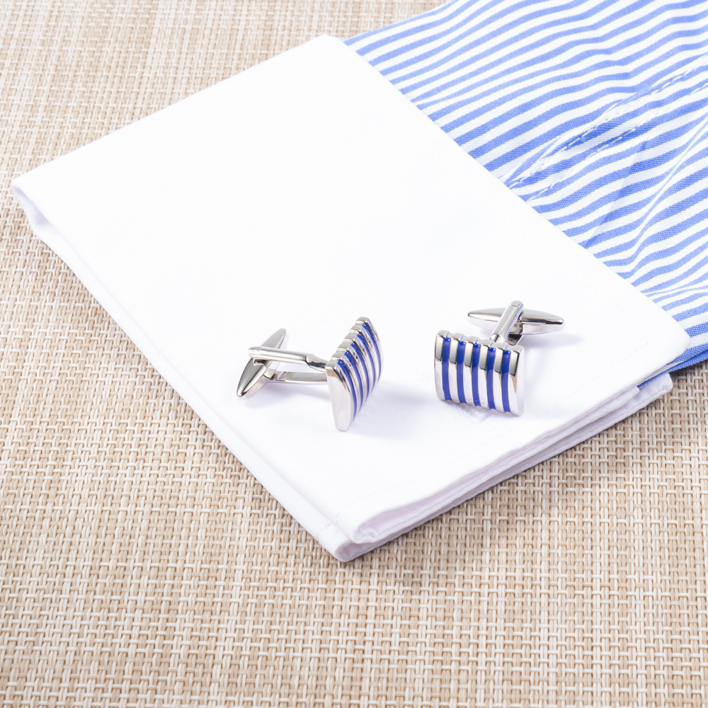 Blue line Enamel Cufflinks Wholesale