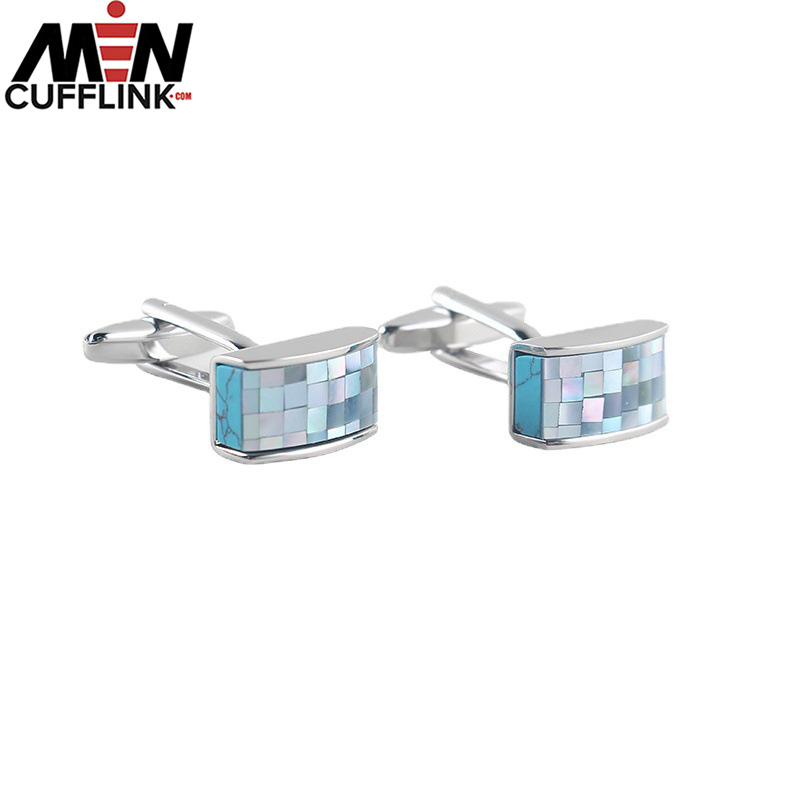 Blue shell cufflinks