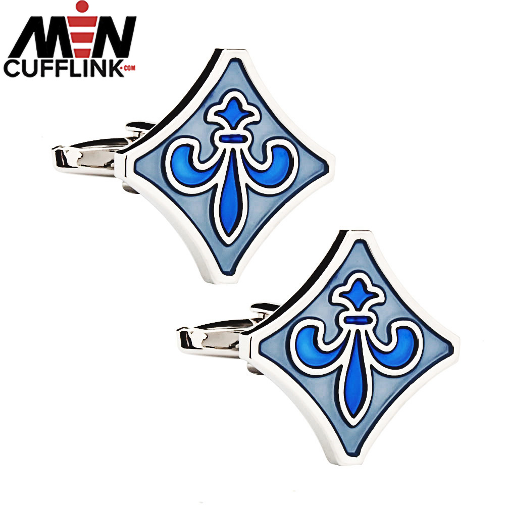 Cufflinks in blue Louis enamel and lacquered metal