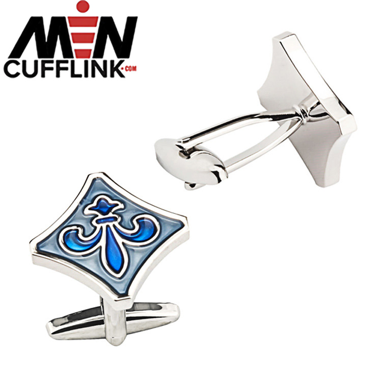 Cufflinks in blue Louis enamel and lacquered metal