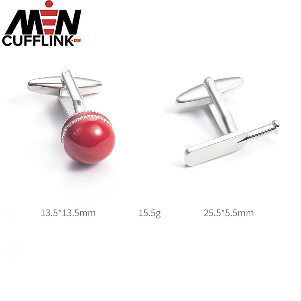 Electroplated lacquered red spherical metal cufflinks wholesale