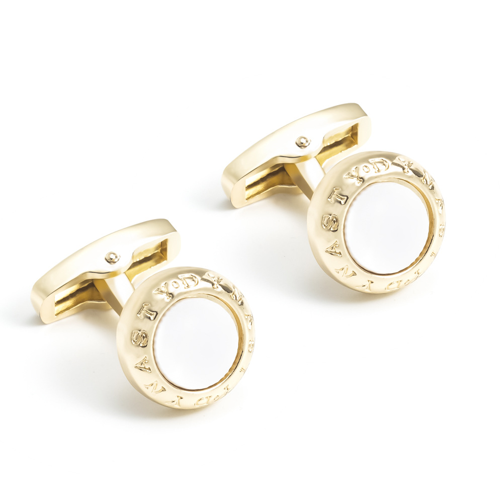 Gold color White Enamel Cufflinks wholesale