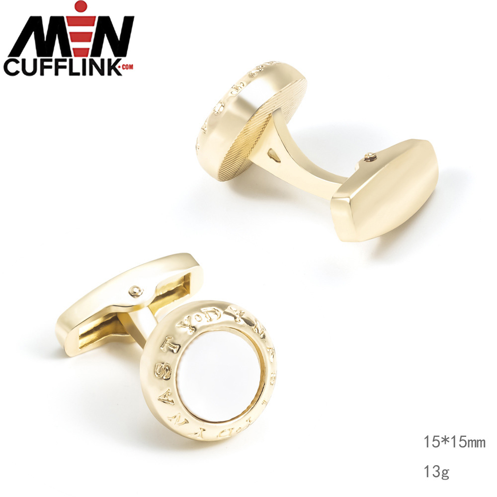 Gold color White Enamel Cufflinks wholesale