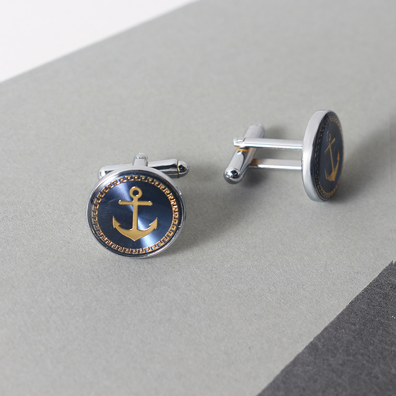 Epoxy Enamel Anchor Cufflinks wholesale