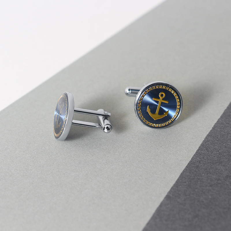 Epoxy Enamel Anchor Cufflinks wholesale