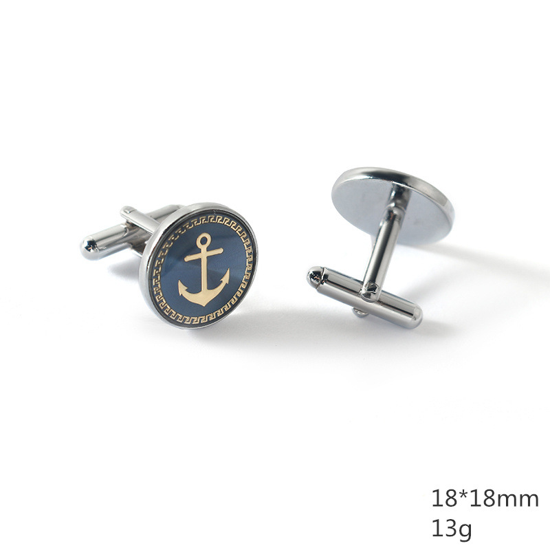 Epoxy Enamel Anchor Cufflinks wholesale