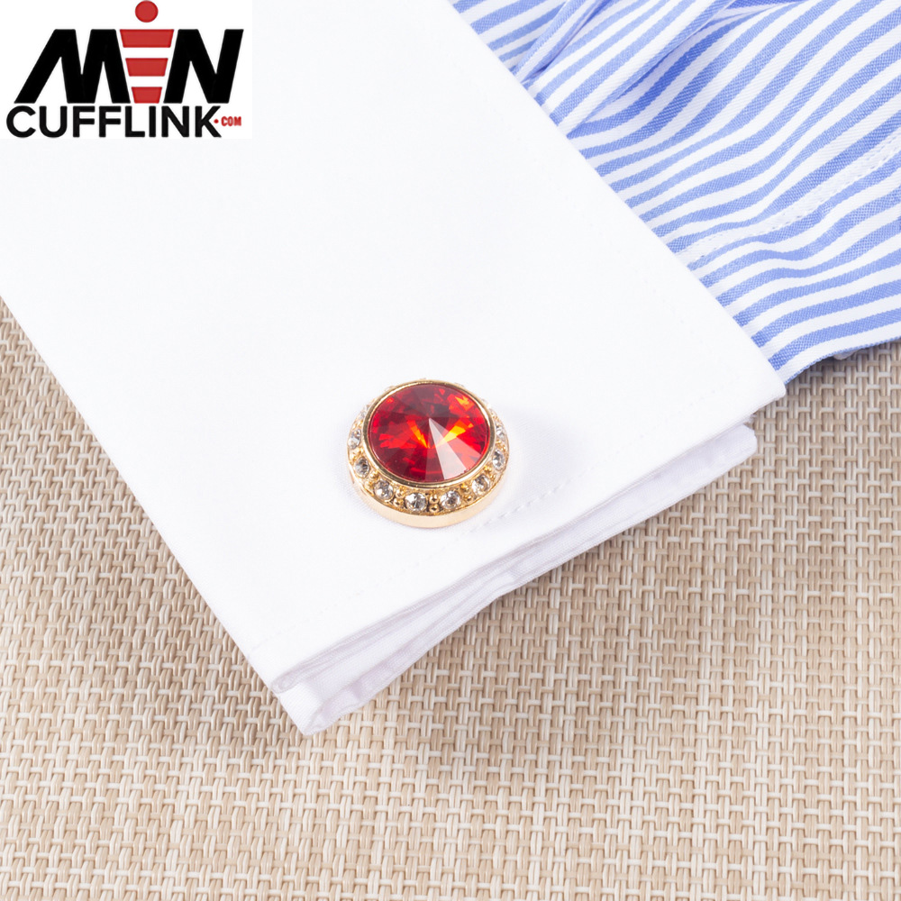 Gemstone cufflinks Gold-plated diamond cufflinks wholesale