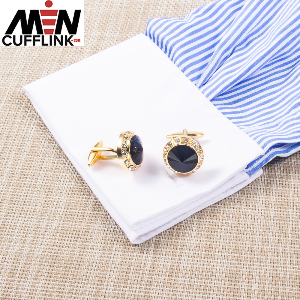 Gemstone cufflinks Gold-plated diamond cufflinks wholesale