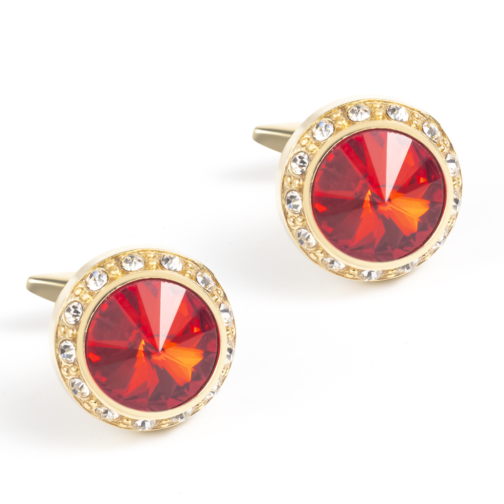 Gemstone cufflinks Gold-plated diamond cufflinks wholesale