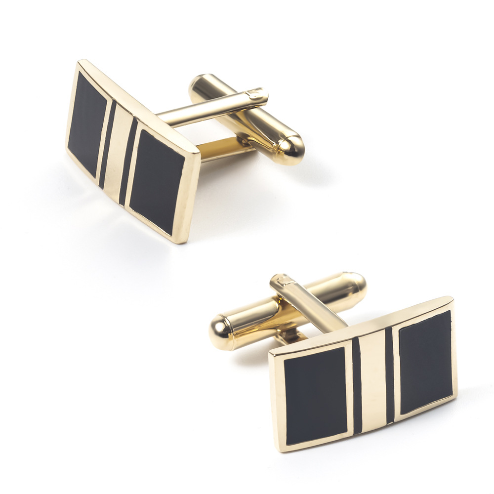 Gold-plated enamel and lacquered metal cufflinks