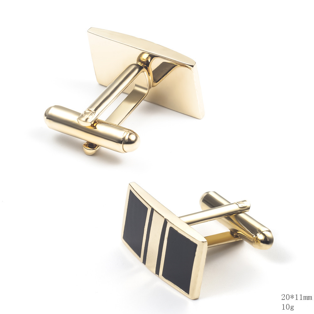 Gold-plated enamel and lacquered metal cufflinks