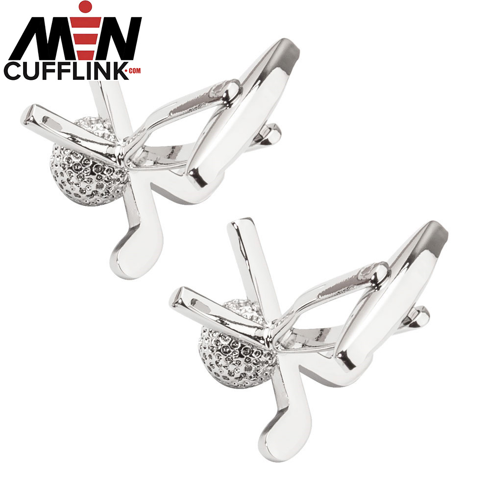 Golf Glossy Plain Metal Cufflinks