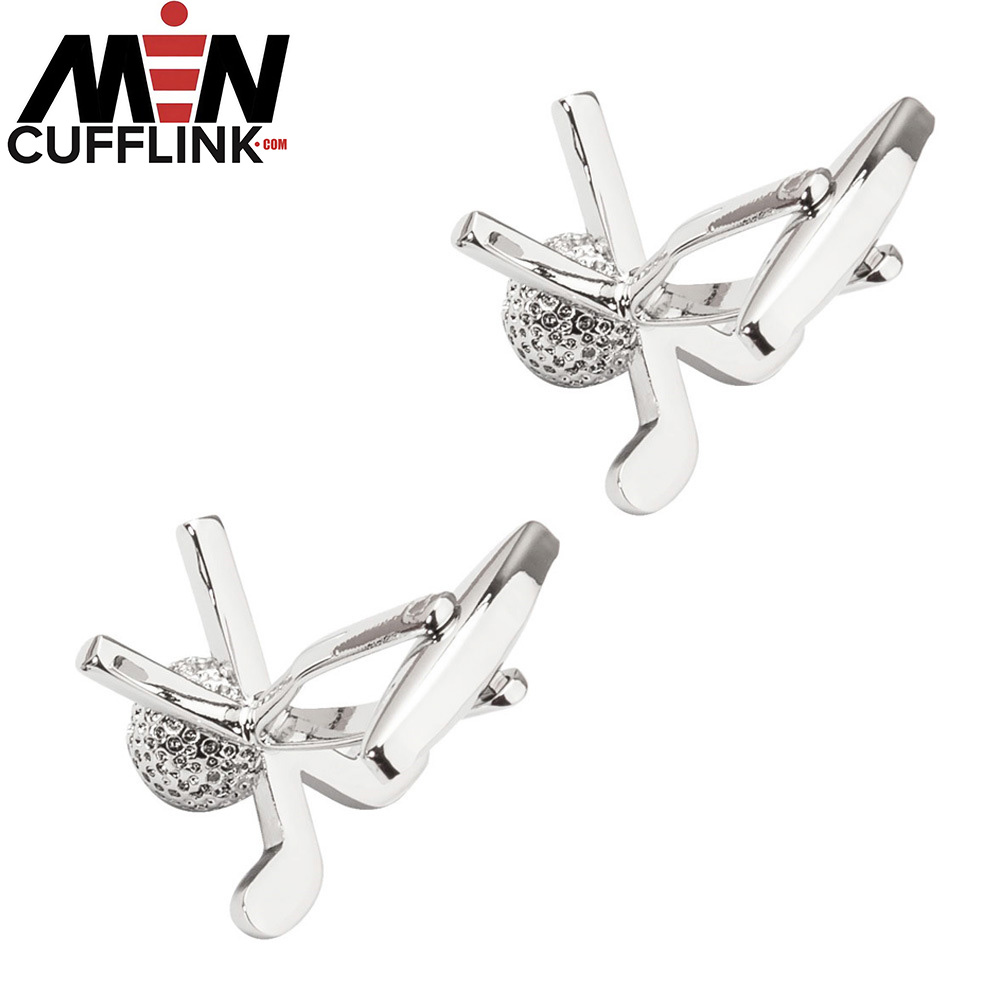 Golf Glossy Plain Metal Cufflinks