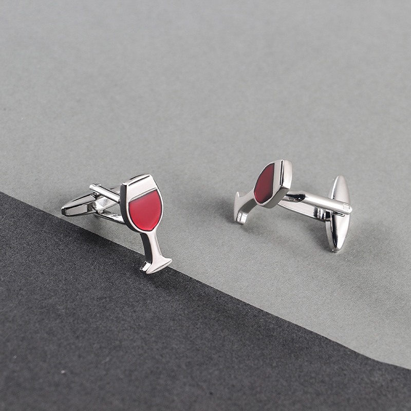 Men cufflink red wine cup cufflinks  enamel cufflinks wholesale