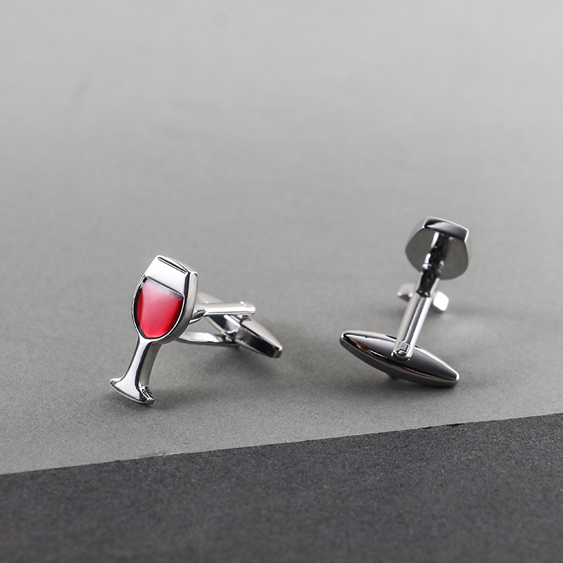 Men cufflink red wine cup cufflinks  enamel cufflinks wholesale