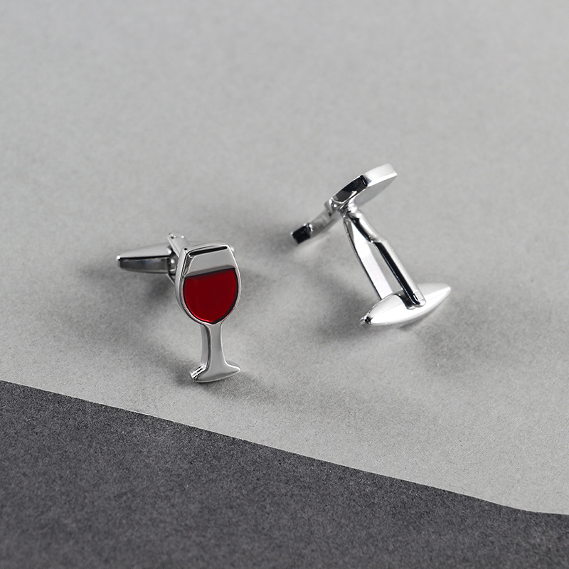 Men cufflink red wine cup cufflinks  enamel cufflinks wholesale