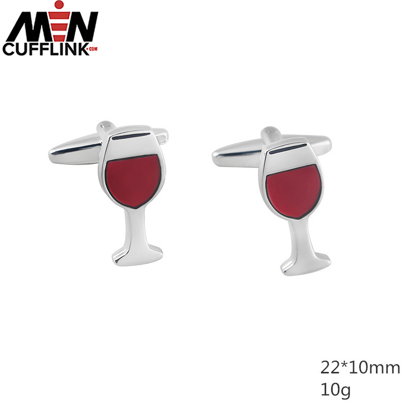 Men cufflink red wine cup cufflinks  enamel cufflinks wholesale