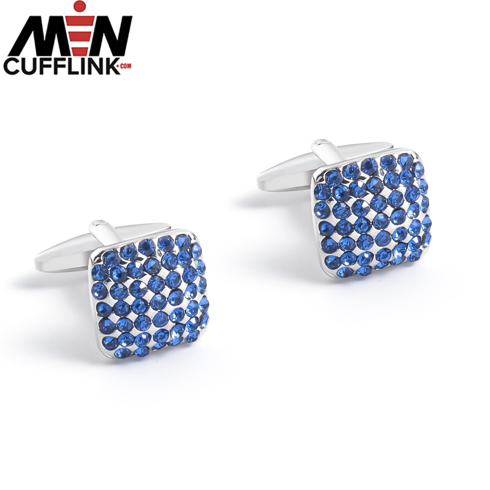 Metal Cufflinks Blue Rhinestones cufflinks