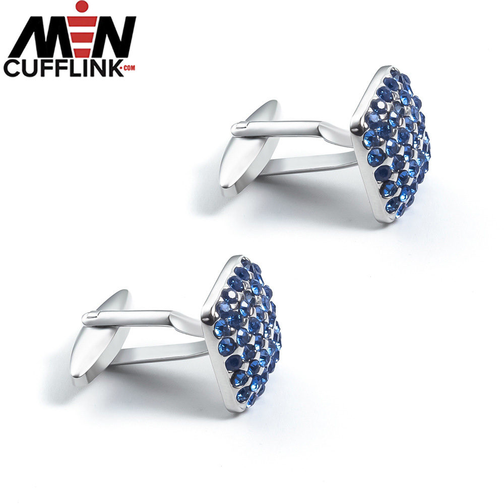 Metal Cufflinks Blue Rhinestones cufflinks