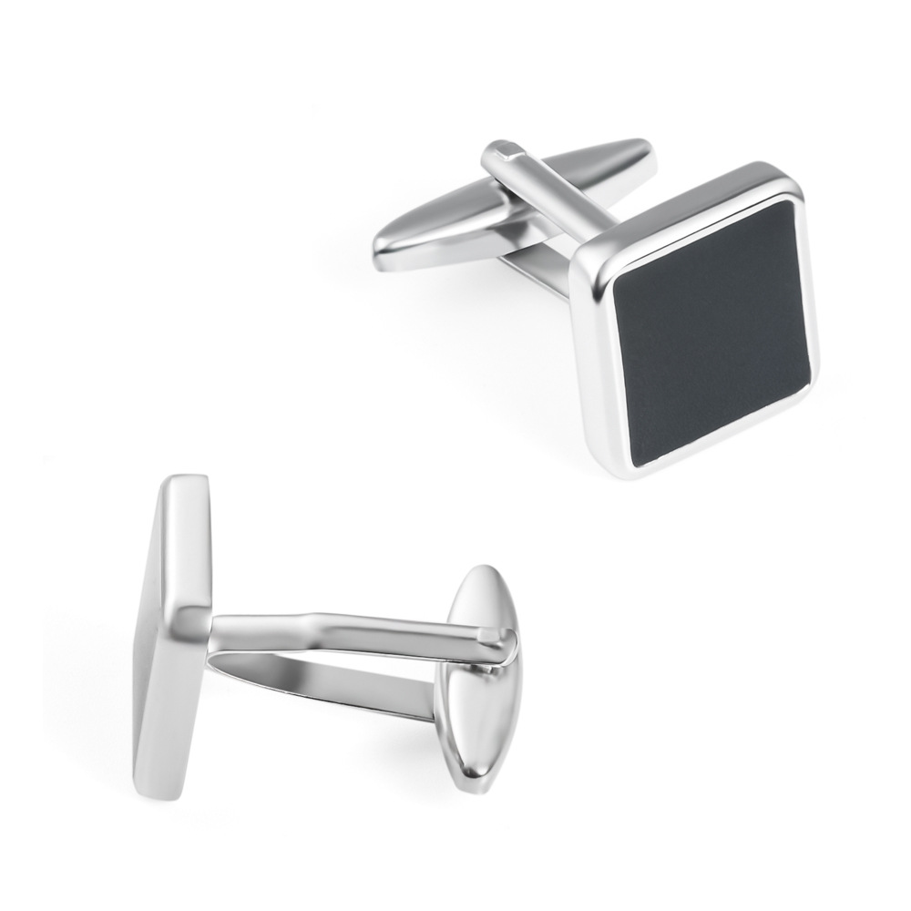 Metal Square rubber enamel cufflinks wholesale