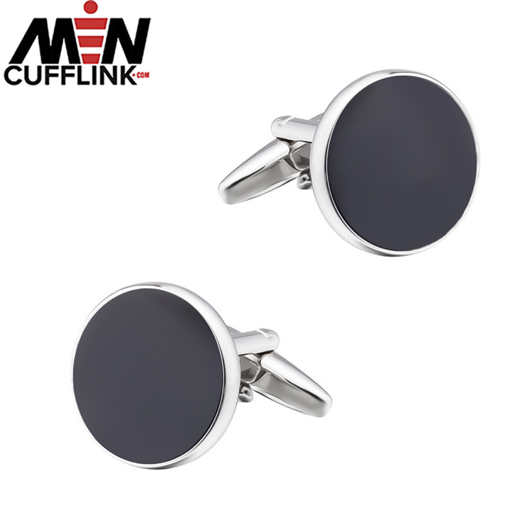 Metal enamel cufflinks black color cufflinks for men