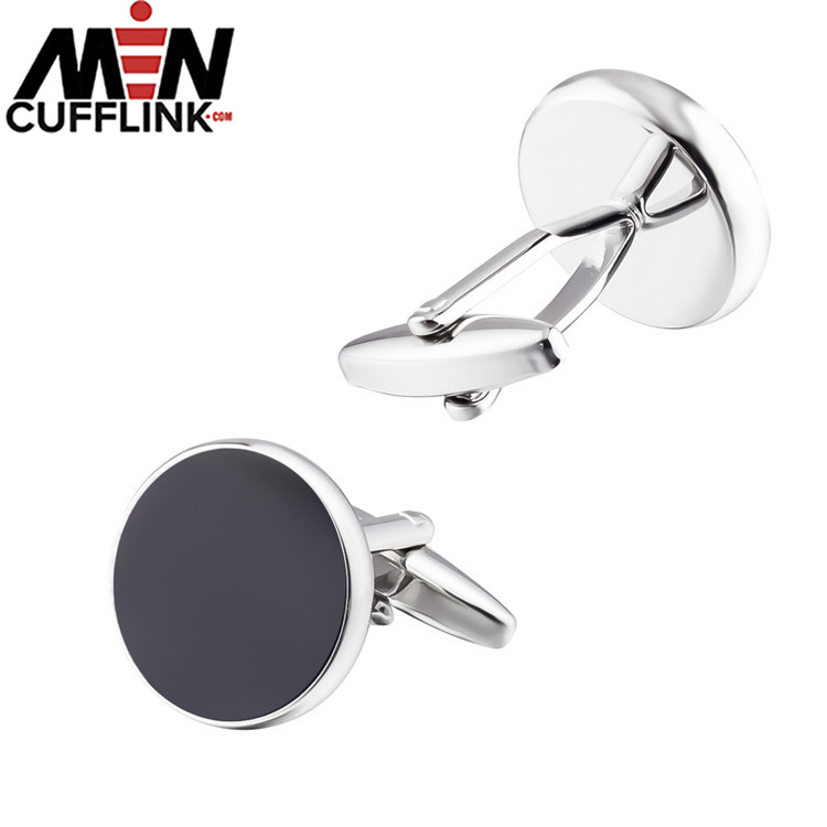 Metal enamel cufflinks black color cufflinks for men