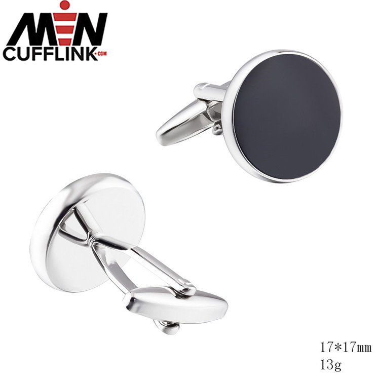 Metal enamel cufflinks black color cufflinks for men