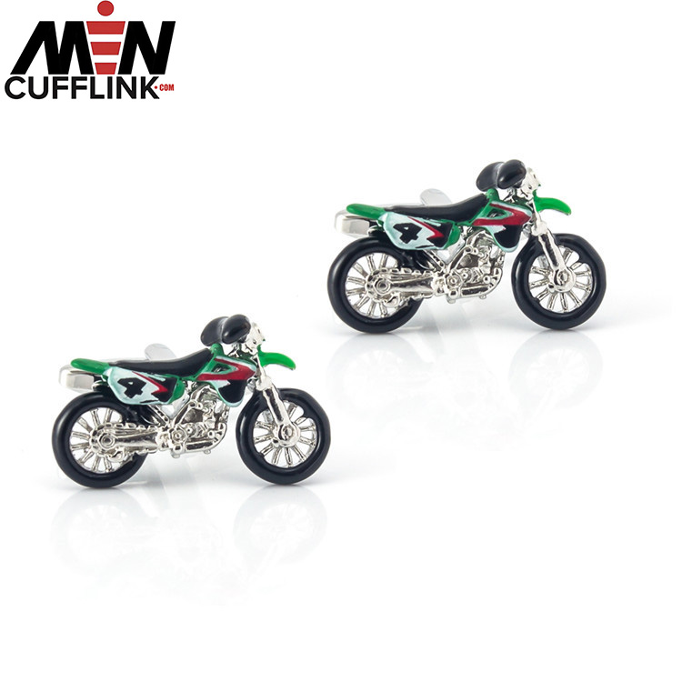 Motocross Painted Metal Cufflinks