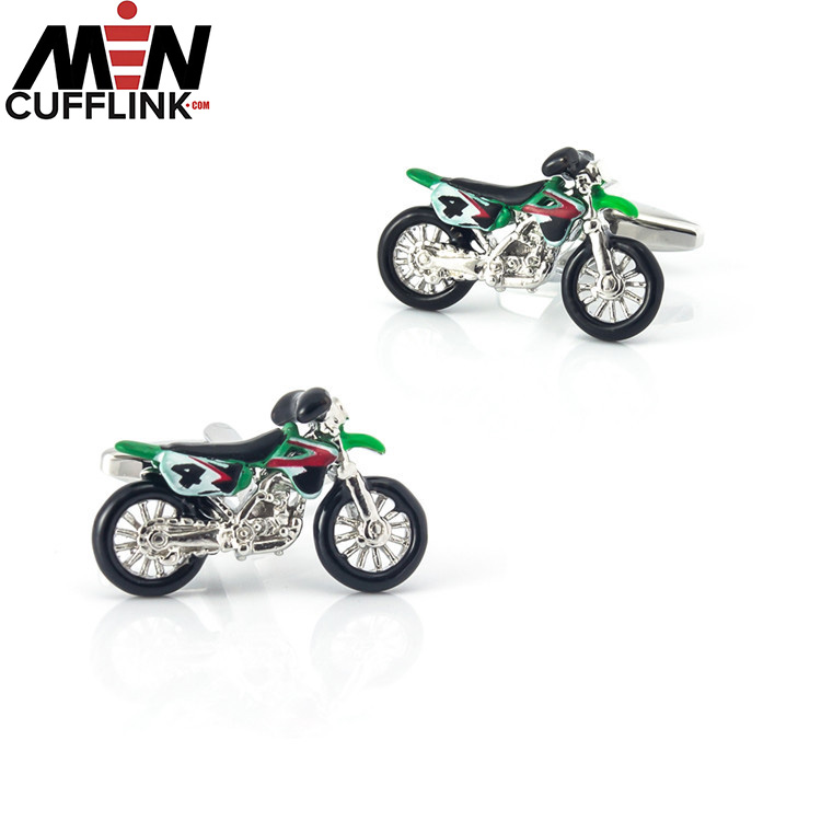 Motocross Painted Metal Cufflinks