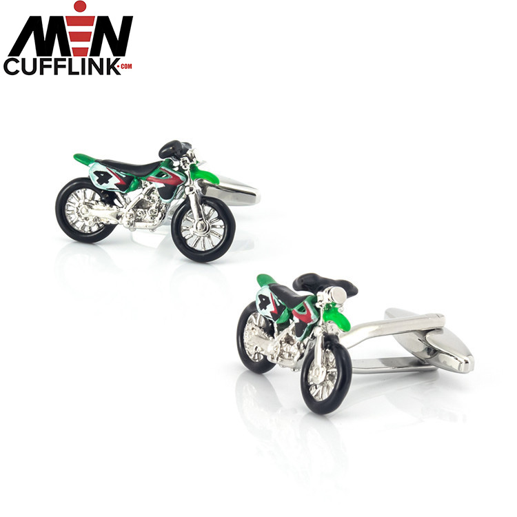 Motocross Painted Metal Cufflinks