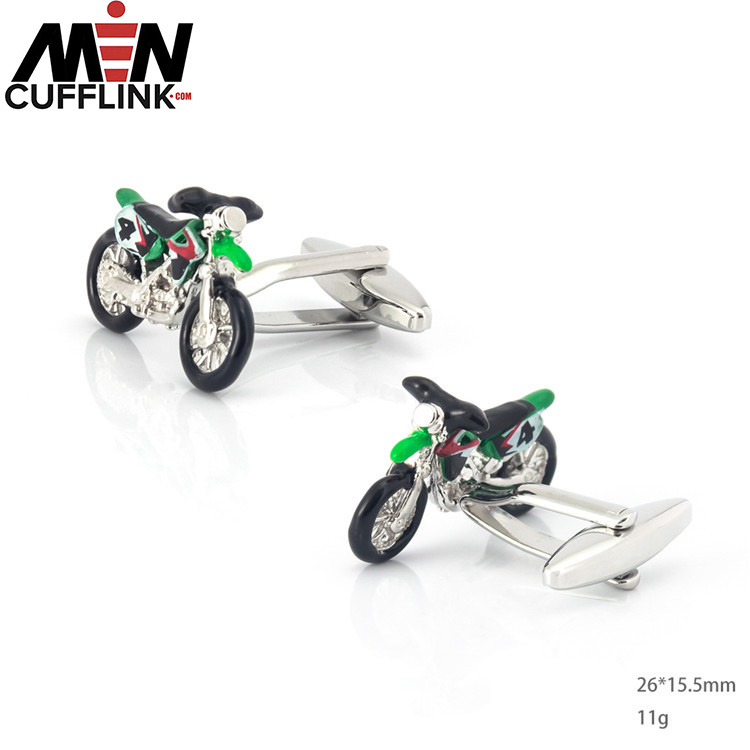 Motocross Painted Metal Cufflinks