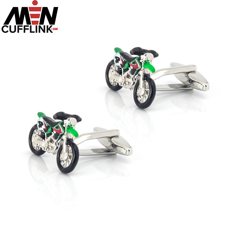 Motocross Painted Metal Cufflinks