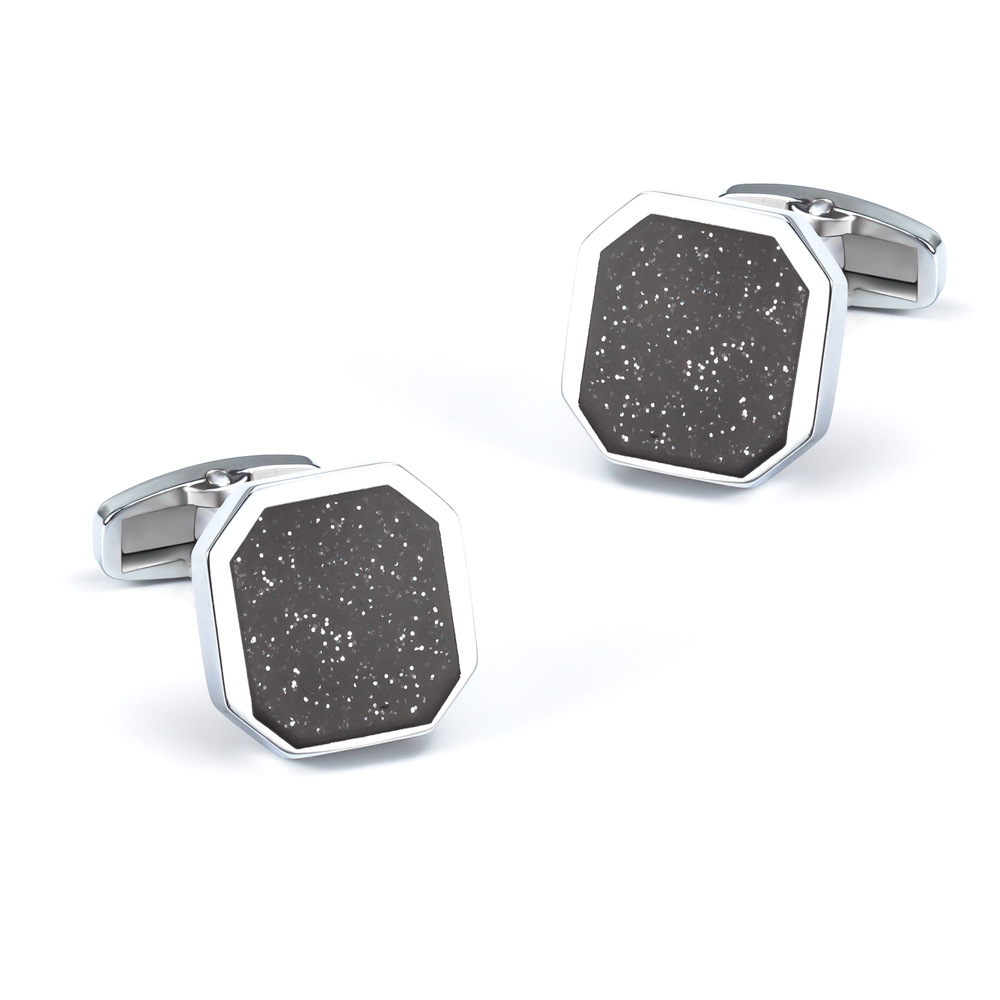 Polygon inlaid gold sandstone accessories alloy cufflinks