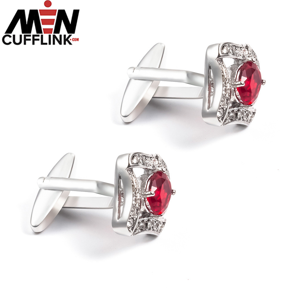 Rhombus Red Rhinestone Cufflink supplier