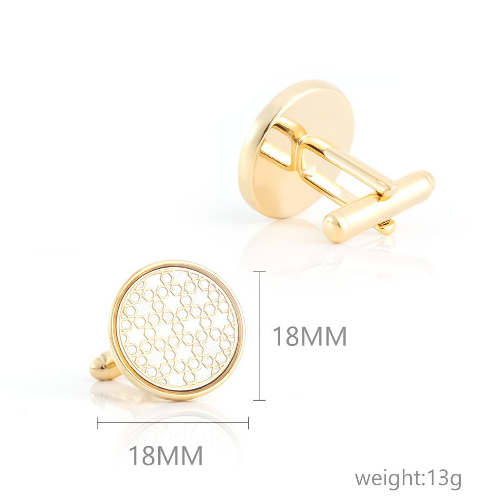 Round Gold CD Epoxy Enamel Metal Cufflinks