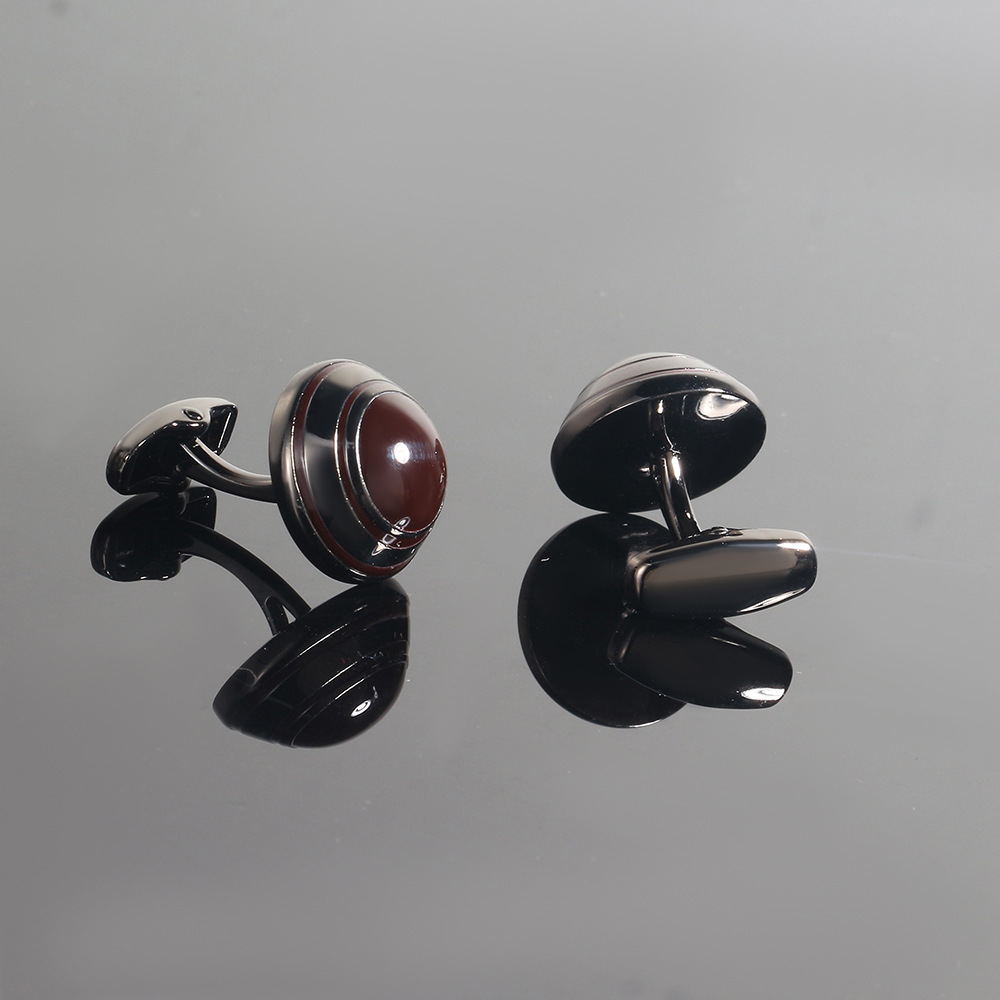 Round oil drip enamel cufflinks