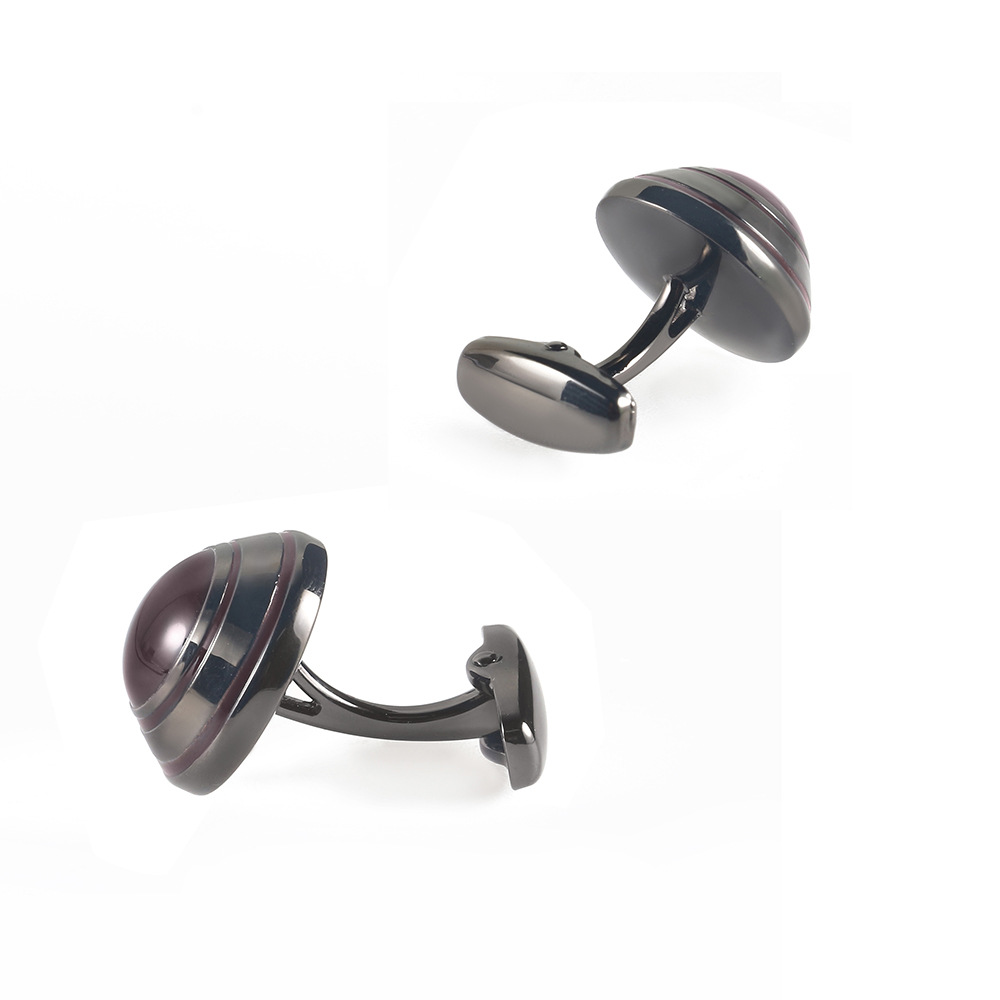 Round oil drip enamel cufflinks