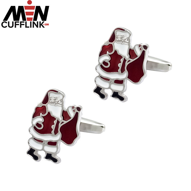 Santa metal cufflinks Christmas Festival cufflinks wholesale